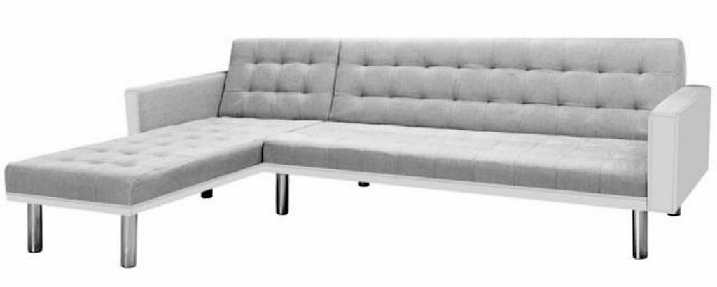 Coltar Canapea Textil Alb Gri