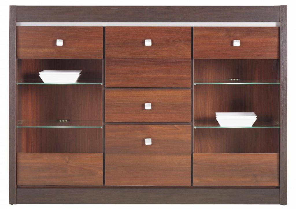 Comoda Vitrina Walnut Dark