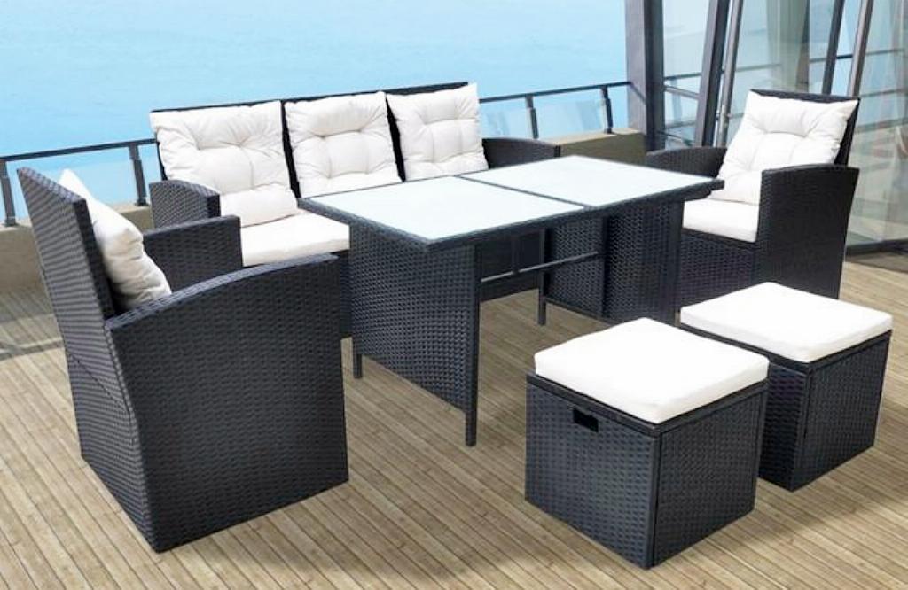 Set Mobilier Exterior Perne Negru