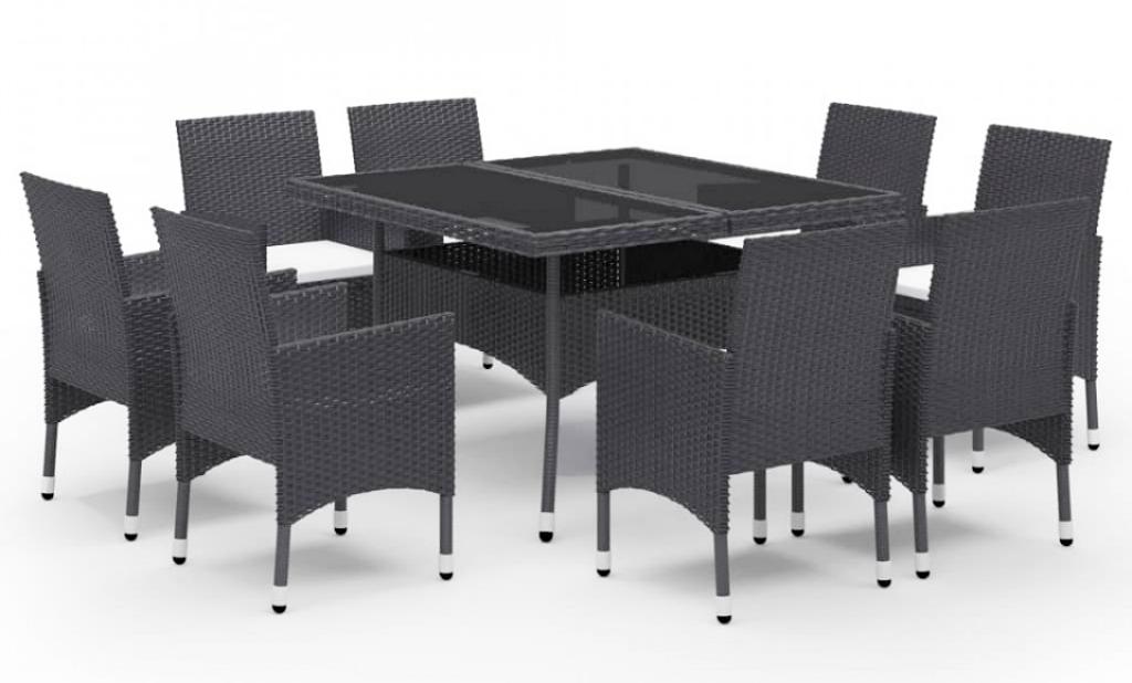 Set Mobilier Gradina Negru Sticla