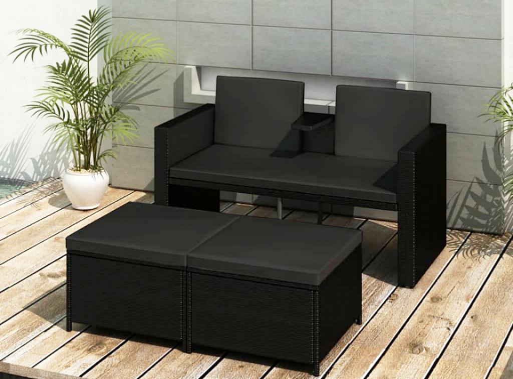 Set Mobilier Gradina Perne Negru