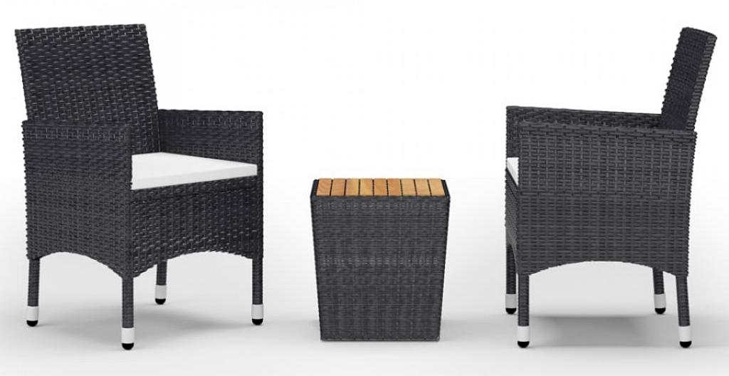 Set Mobilier Bistro Negru Lemn